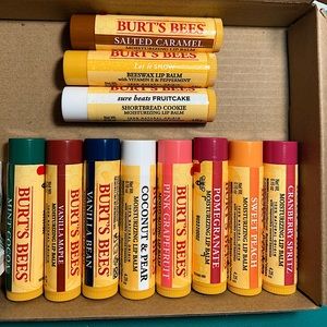 Burt’s Bees Lip Balm/Chapstick. Lot of 11
